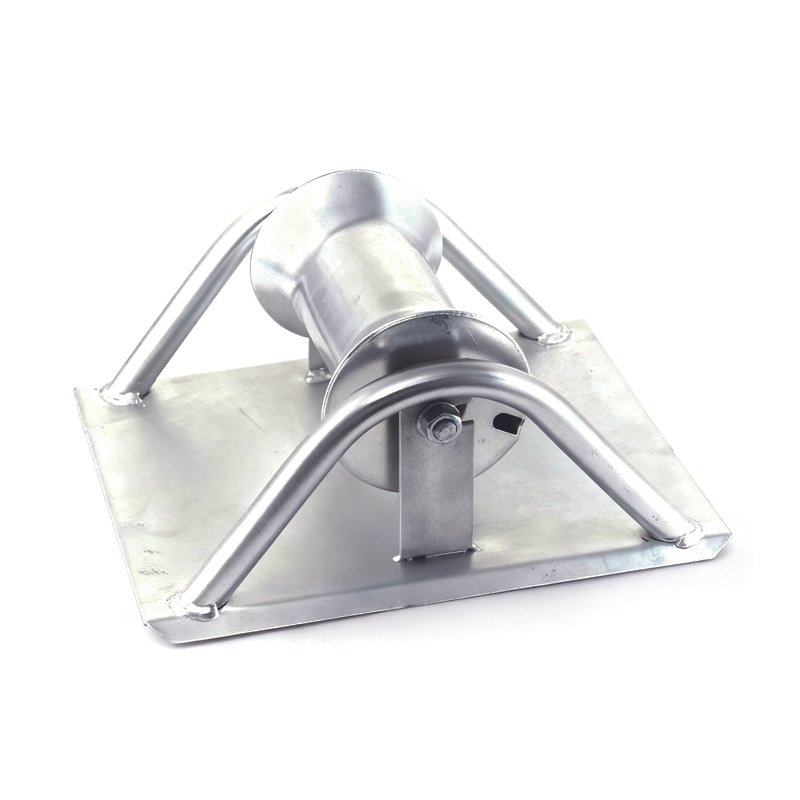 cable roller front angled view on base plate