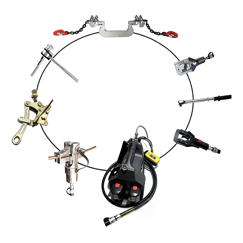 Catenary Emergency Repair Kit with portable power unit and railway contact wire repair accessories