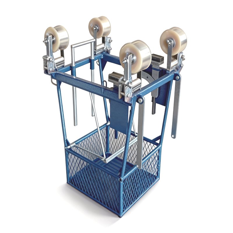 Two Bundle Conductors Line Cart front view for overhead line inspection