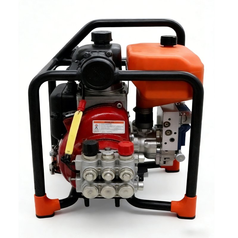 engine driven hydraulic pump angled view