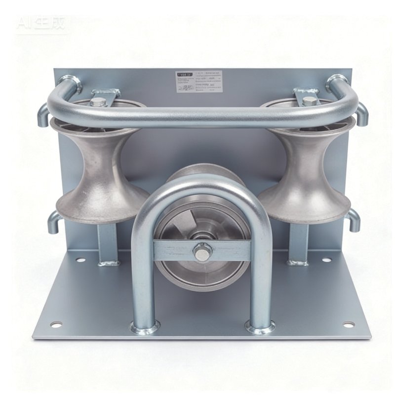 Front view of Corner Cable Roller for cable laying