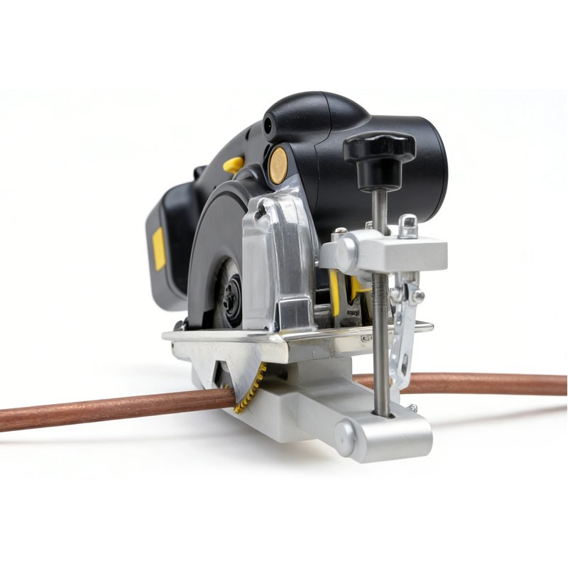 Overhead Line Cutting Tool front detail Contact wire cutter cutting area close-up