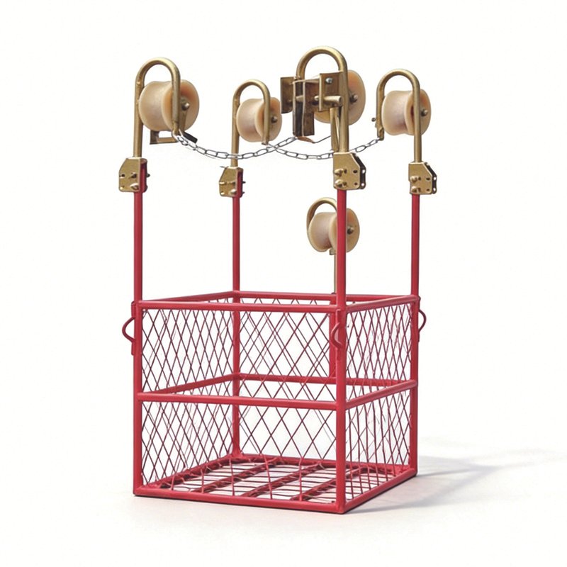 Three Bundle Conductors Line Cart front view with roller system